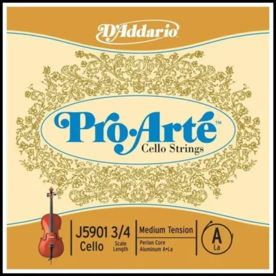 D'Addario Pro-Arte Cello Single A String 3/4  Scale Medium Tension