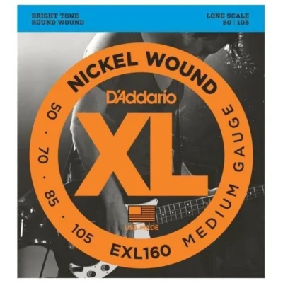 D'addario EXL160 Nickel Wound Medium Electric Bass Guitar Strings 50 - 105