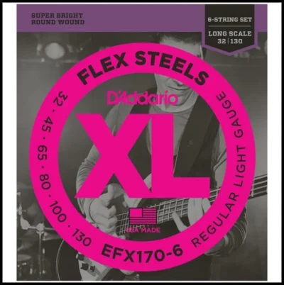 D'Addario EXL170-6 XL Regular light 6 String Bass Guitar strings 32 - 130