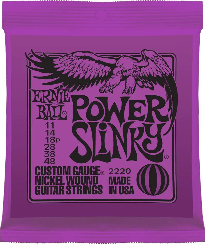 Ernie Ball 2220 Power Slinky Nickel Electric Guitar Strings Gauges 11 - 48