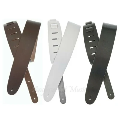 Planet Waves Basic Classic Leather Guitar Strap Adjustable * White , Brown , BLK