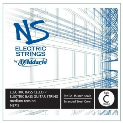 D'Addario NS Electric Bass/Cello Single High C String, 4/4 Scale, Medium Tension