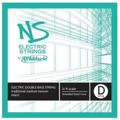 D'Addario NS Electric Traditional Bass Single D String, 3/4 Scale Medium Tension