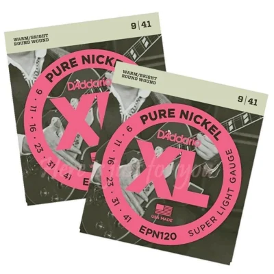 2X D'Addario EPN120 Pure Nickel Super Light Electric Guitar Strings 9 - 41 2sets