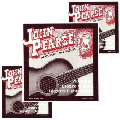 John Pearse Phosphor Bronze Acoustic Guitar Strings 11 15 22 30 40 50 550SL