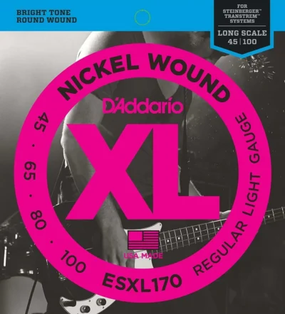 1x D'Addario ESXL170 Double Ball Nickel Wound Light Bass Guitar Strings 45 - 100
