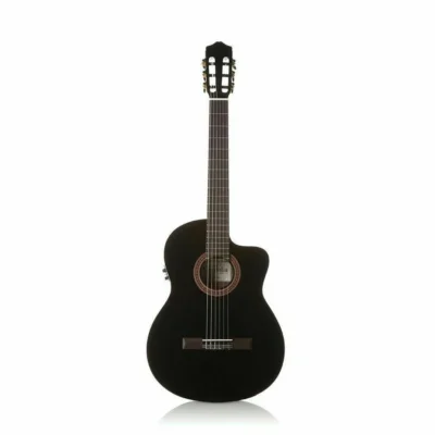 Cordoba C5-CEBK Black Acoustic/Electric Classical Guitar Fishman pickup Gig bag