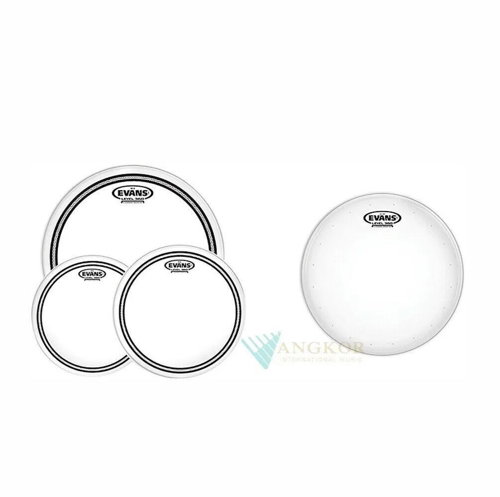 Evans EC2S Clear Tom Head Rock Pack 10, 12, 16 with 14 in. HD Dry Snare Head