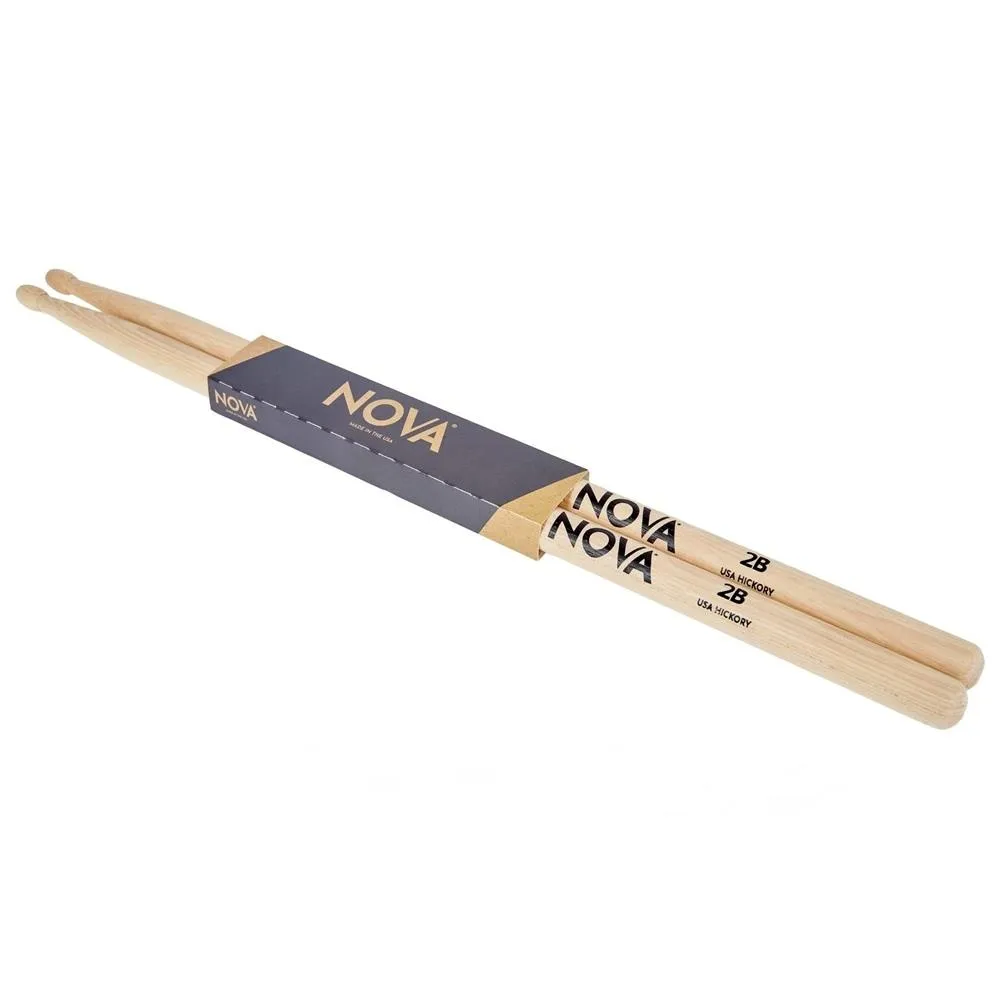 Vic Firth Nova 2B wood Tip 1 Pair American Hickory Drumsticks