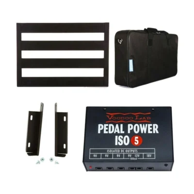 Pedaltrain Classic Junior Pedalboard + Voodoo Lab Mount Kit, Pedal Power ISO-5