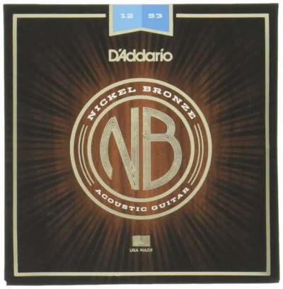 D'Addario Nickel Bronze Acoustic Guitar Strings,Light 12 - 53  NB1253