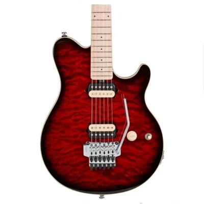 Sterling by Music Man AX40D-RRB Electric Guitar Ruby Red Burst Finish w/ Gig Bag