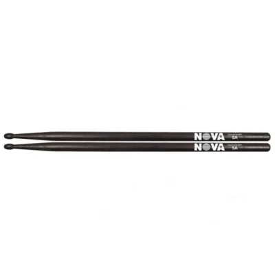 Vic Firth Nova 5A Wood Tip 1 Pair American Hickory Drumsticks Black Wood Tip