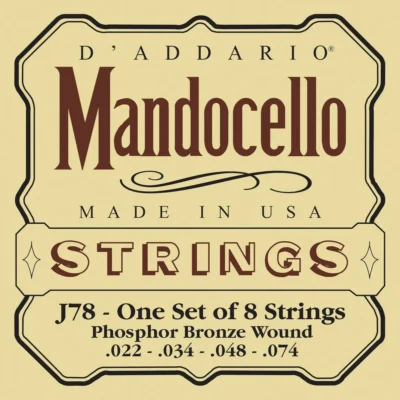 D'Addario J78 Phosphor Bronze 8-String Set Mandocello Strings 22 - 74