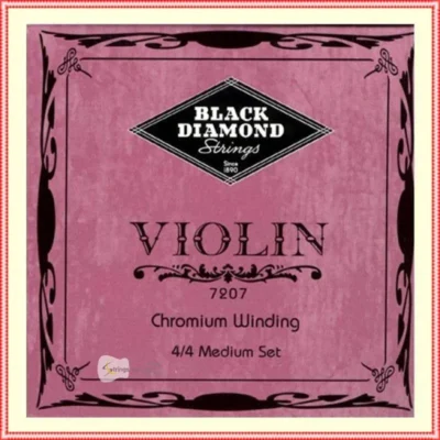 Black Diamond Vintage 4/4 Violin Strings N7207 CHROMIUM Winding
