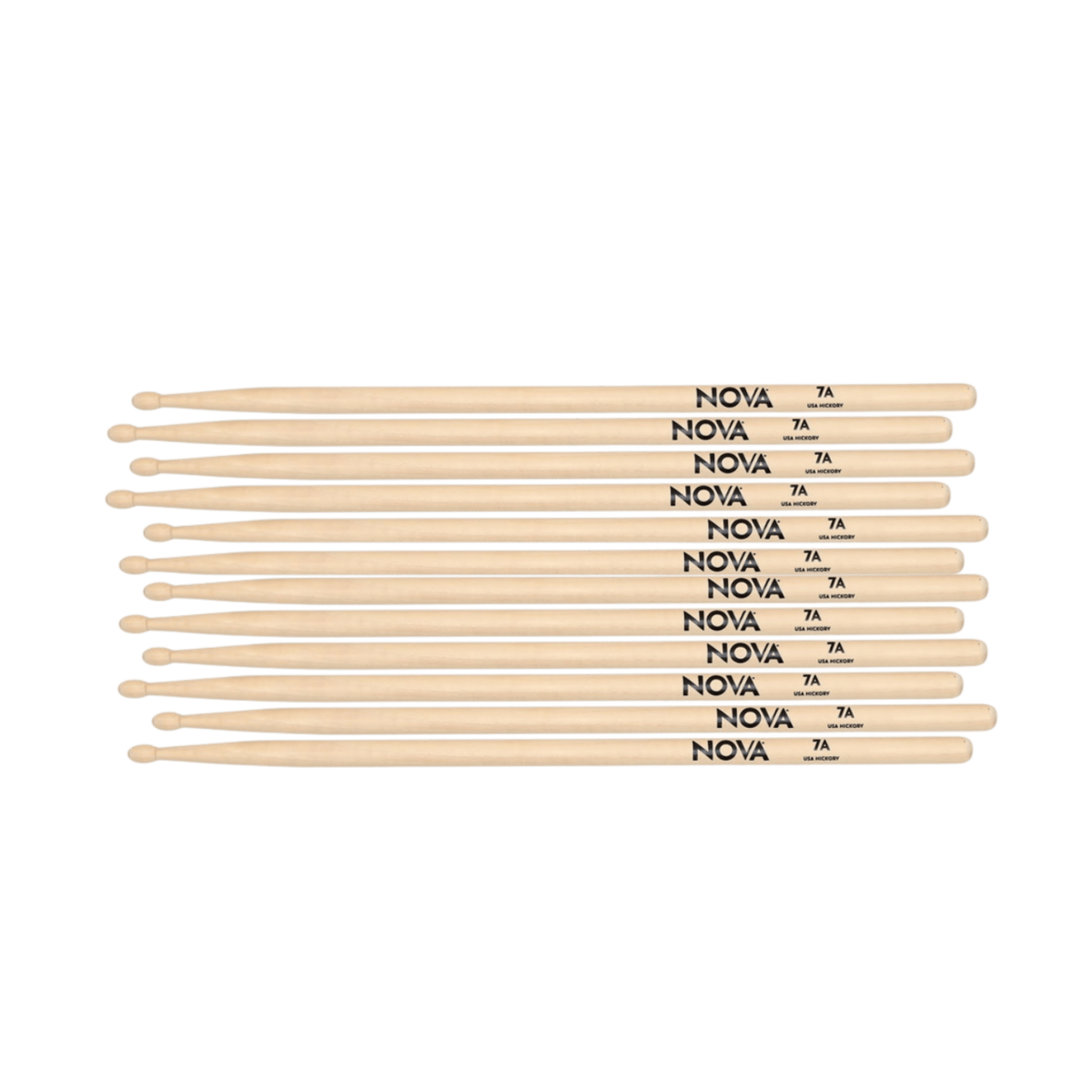 Vic Firth Nova 7A Wood Tip 6 Pairs American Hickory Drumsticks