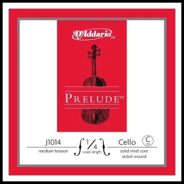 D'addario Prelude Cello Single C String 1/4 Scale, Medium Tension Made in USA
