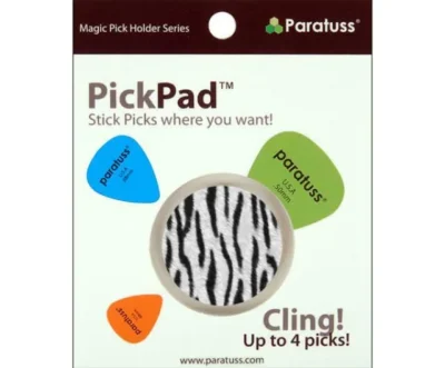 Paratus Pickpad Guitar Pick Holder White Tiger Holds up to 4 picks Heavy Duty