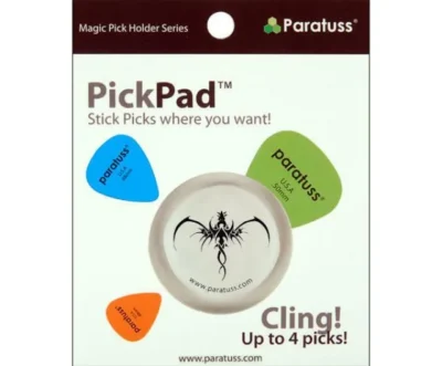 Paratus Pickpad Guitar Pick Holder Dragon 1  Holds up to 4 picks Heavy duty New