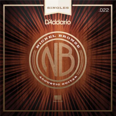D'Addario NB022 Nickel Bronze Wound Acoustic Guitar Single String, .022