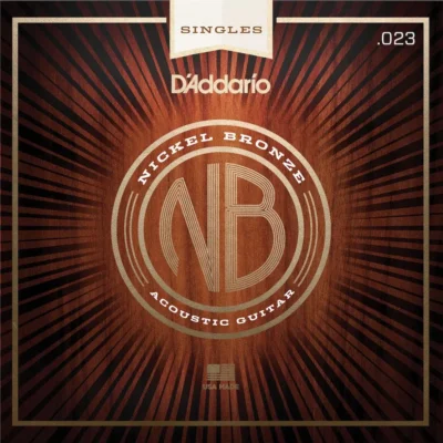 D'Addario NB023 Nickel Bronze Wound Acoustic Guitar Single String, .023