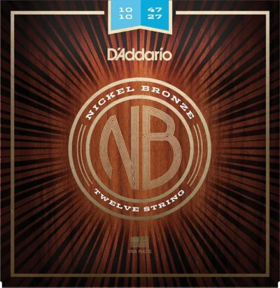 D'Addario Nickel Bronze Acoustic Guitar Strings, Light 12-String , 10-47