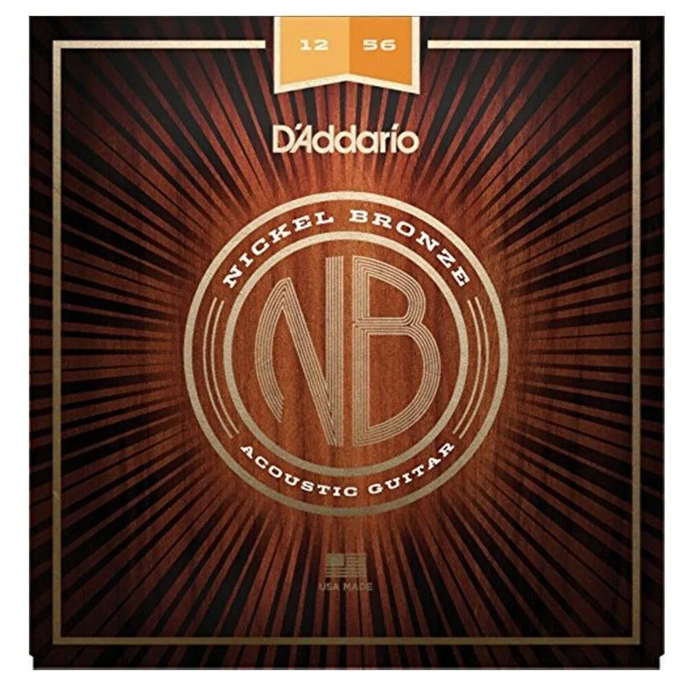D'Addario Nickel Bronze Acoustic Guitar Strings Light Top / Med Bottom 12 - 56