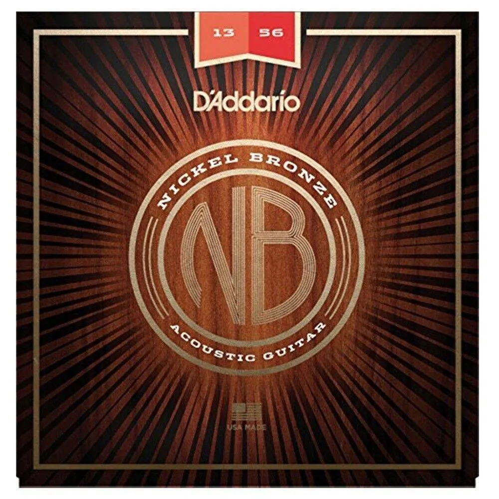 D'Addario Nickel Bronze Acoustic Guitar Strings Medium 13 - 56 - NB1356
