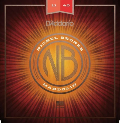 D'Addario NBM1140 Nickel Bronze Mandolin Strings, Medium, 11 - 40 Full Set