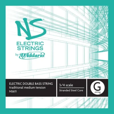 D'Addario NS Electric Traditional Bass Single G String, 3/4 Scale, Medium Tension