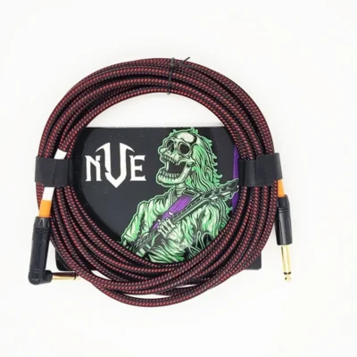 NVE Guitars Instrument Cable gold plated Plugs 20ft - 6m Straight to Angle - Red