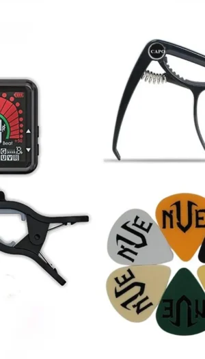 Angkor Acoustic / Electric Guitar Accessories Pack -  Picks - Tuner - Capo