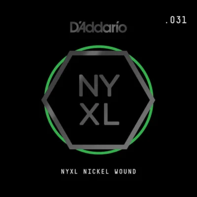 D'Addario NYNW031 NYXL Nickel Wound Electric Guitar Single String, .031
