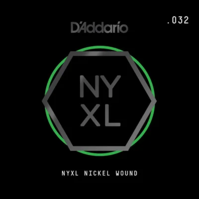 D'Addario NYNW032 NYXL Nickel Wound Electric Guitar Single String, .032
