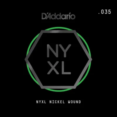 D'Addario NYNW035 NYXL Nickel Wound Electric Guitar Single String, .035