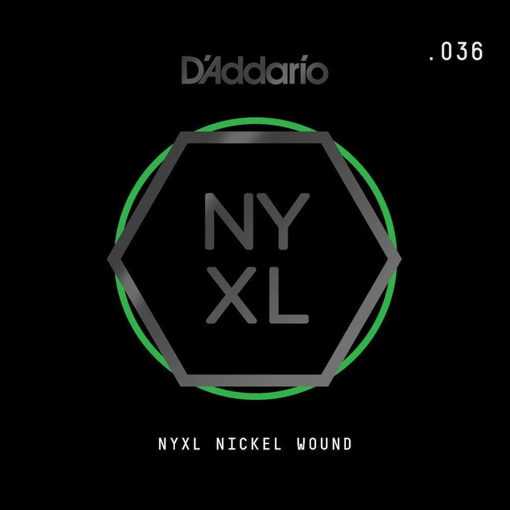 D'Addario NYNW036 NYXL Nickel Wound Electric Guitar Single String, .036