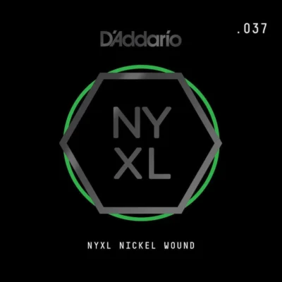 D'Addario NYNW037 NYXL Nickel Wound Electric Guitar Single String, .037