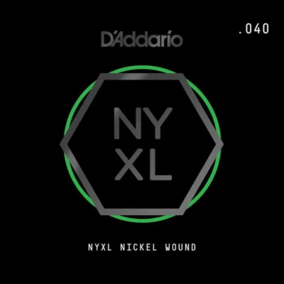 D'Addario NYNW040 NYXL Nickel Wound Electric Guitar Single String, .040