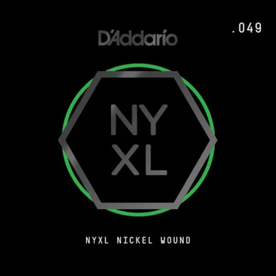 D'Addario NYNW049 NYXL Nickel Wound Electric Guitar Single String, .049