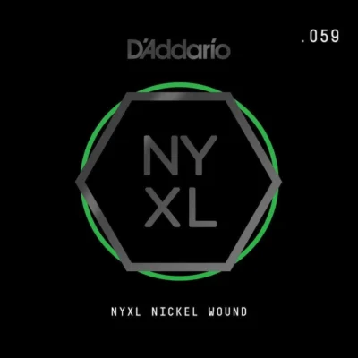 D'Addario NYNW059 NYXL Nickel Wound Electric Guitar Single String, .059