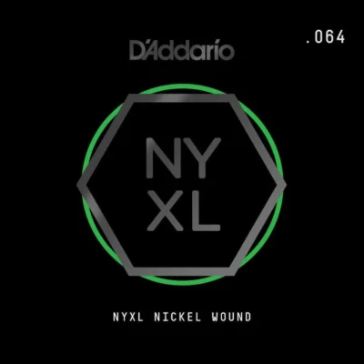 D'Addario NYNW064 NYXL Nickel Wound Electric Guitar Single String, .064