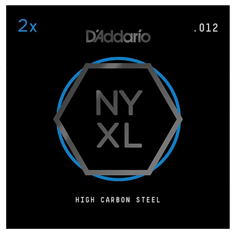 D'Addario NYXL Plain Steel Guitar Strings, .012, 2 single Strings per pack
