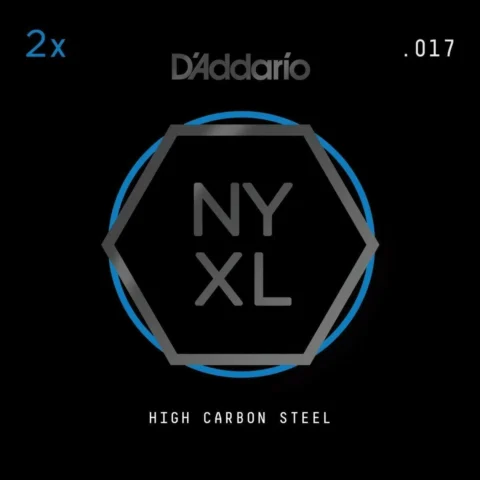 D'Addario NYXL Plain Steel gauge .017, Guitar Strings 2 single strings per pack