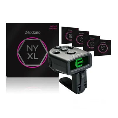 D'Addario NYXL0942 Guitar Strings 5 Sets + Micro Rechargeable HeadStock Tuner