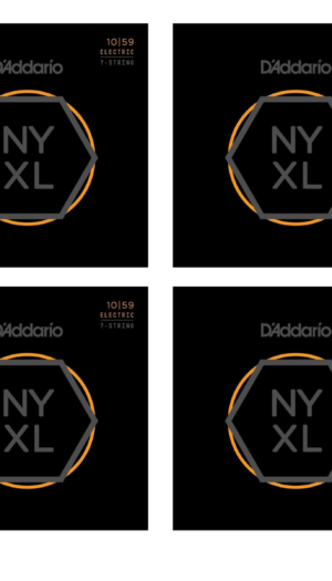 D'Addario 4 Pack NYXL1059 Nickel Wound 7-String Electric Guitar Strings 10-59