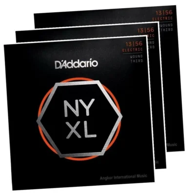 3 x D'Addario NYXL1356W Nickel Wound Electric Guitar Strings Wound 3rd 13 - 56