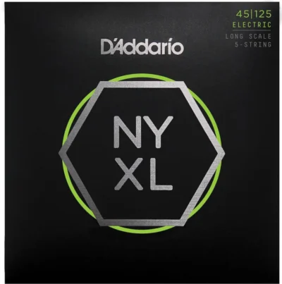 D'Addario NYXL45125 Nickel Wound Bass Guitar Strings, 5-String 45-125, Long Scale