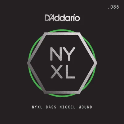D'Addario NYXLB085, NYXL Nickel Wound Bass Guitar Single String, Long Scale, .085