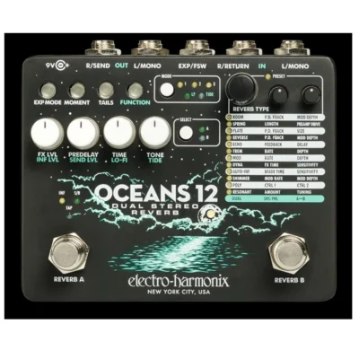 Electro-Harmonix Oceans 12 Dual Stereo Reverb Guitar Effects Pedal