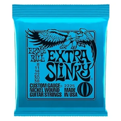 Ernie ball Extra Slinky Electric guitar strings Gauge 8 - 38 (  Jimi Hendrix gauge )